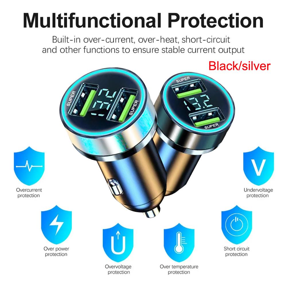 2 Port Super Fast USB Car Charger For IPhone 14 Pro Max 13 12 11 Oneplus OPPO 240W Quick Charging Adapter