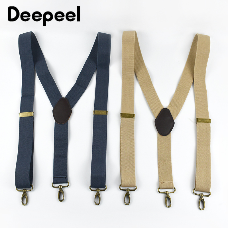 1Pc 3.5*120 センチメートル大人メンズサスペンダー 3 クリップフックバックル男ハーネスブレース弾性ストラップ気を付けろサスペンダーパンツアクセサリー