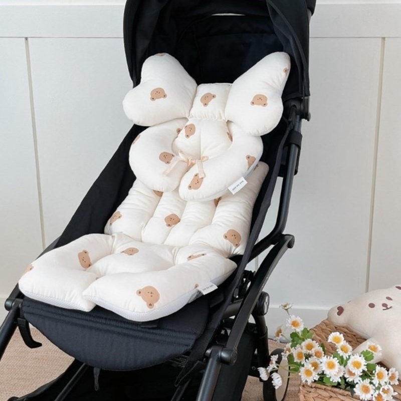 Cartoon Print Baby Stroller Cushion Comfortable Infant Car Pad Soft Toddlers Cart Mat for Dinning Chairs Pushchairs