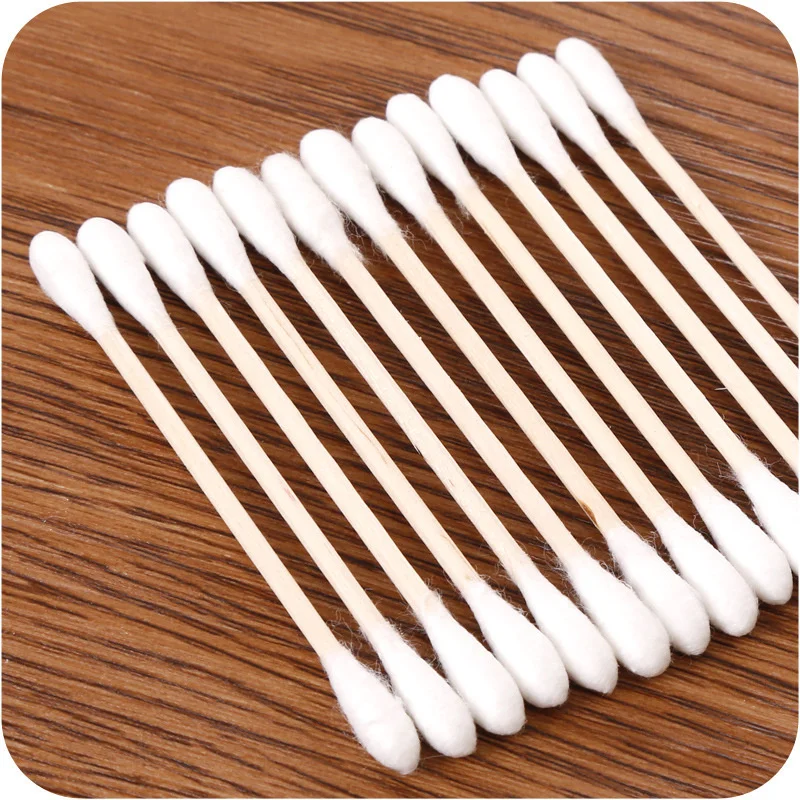 Bastoncillos de algodón de doble cabeza para mujer, 100/500/1000/2000 piezas, bastoncillos de madera para limpieza de nariz y orejas, herramientas para el cuidado de la salud