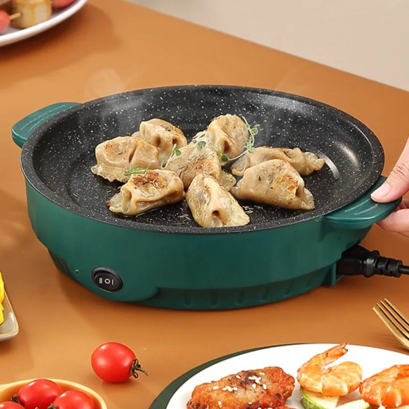 Elektryczny multicooker, elektryczna patelnia 220V, grill domowy, patelnia do smażenia steków, ryb, omletów, nieprzywierająca maszyna do gotowania.