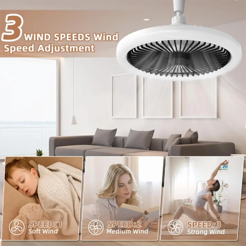 モダンな小さなシーリングファン,リモコン付き,寝室のファン,書斎とキッチンのランプ,LED d25 cm,e27