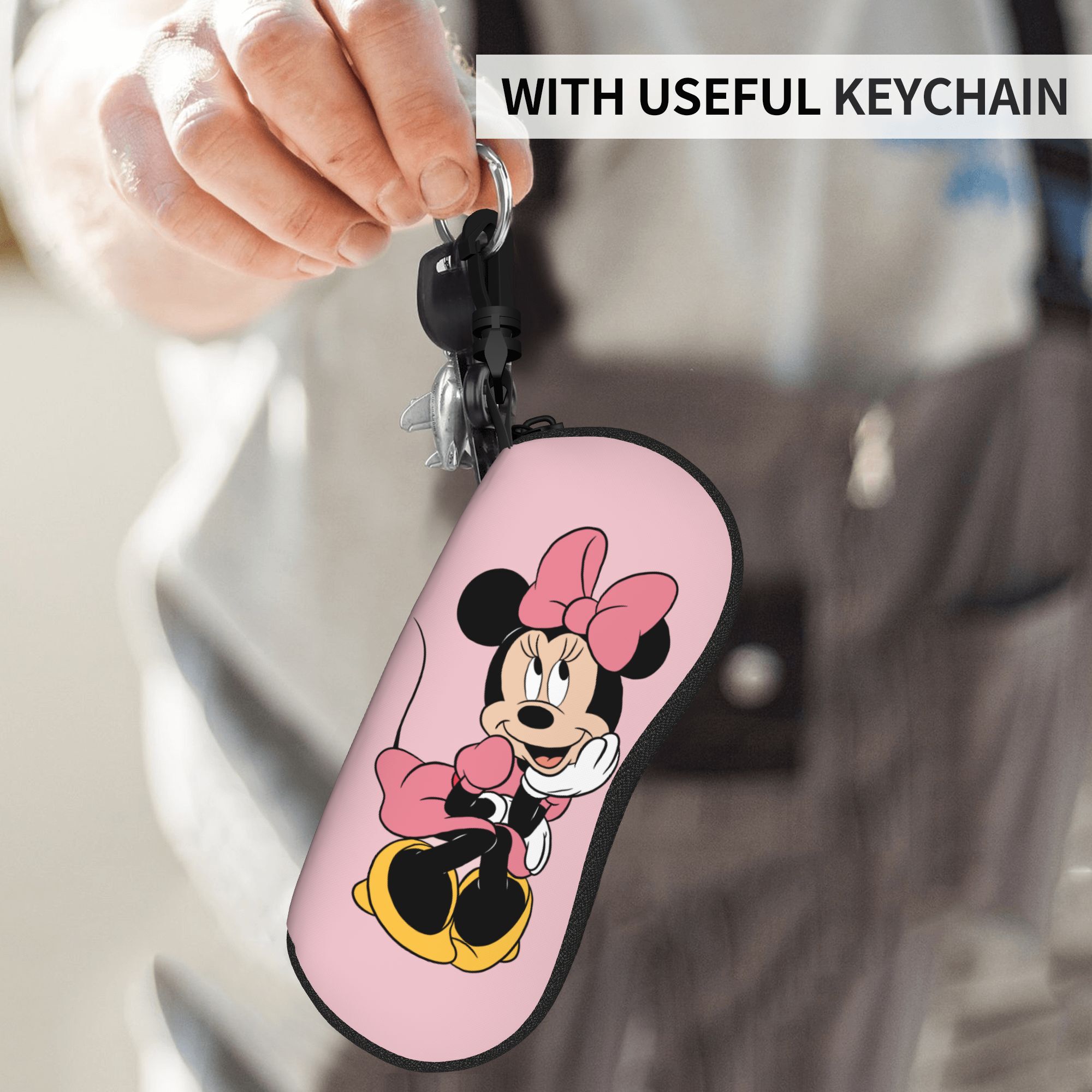 Adorável caso de óculos dos desenhos animados minnie mouse mickey mercadoria óculos protetor caixa de óculos dos desenhos animados