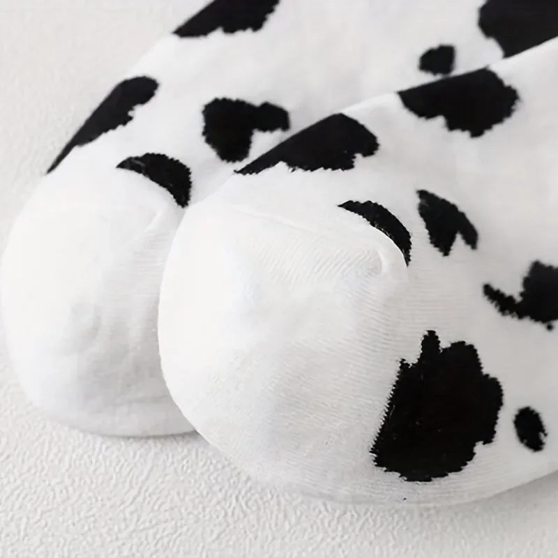 5 pares de calcetines para mujer, calcetines cortos con estampado de vaca encantadora, calcetines con estampado creativo, calcetines tobilleros