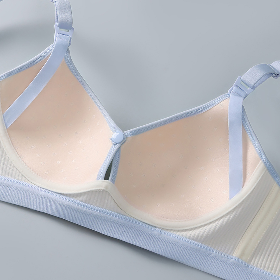 Maternity Nursing Bra No Underwire Front Open Gathered Support Cups Bralette Soft Comfort for Pregnant Women Underwear Clothing