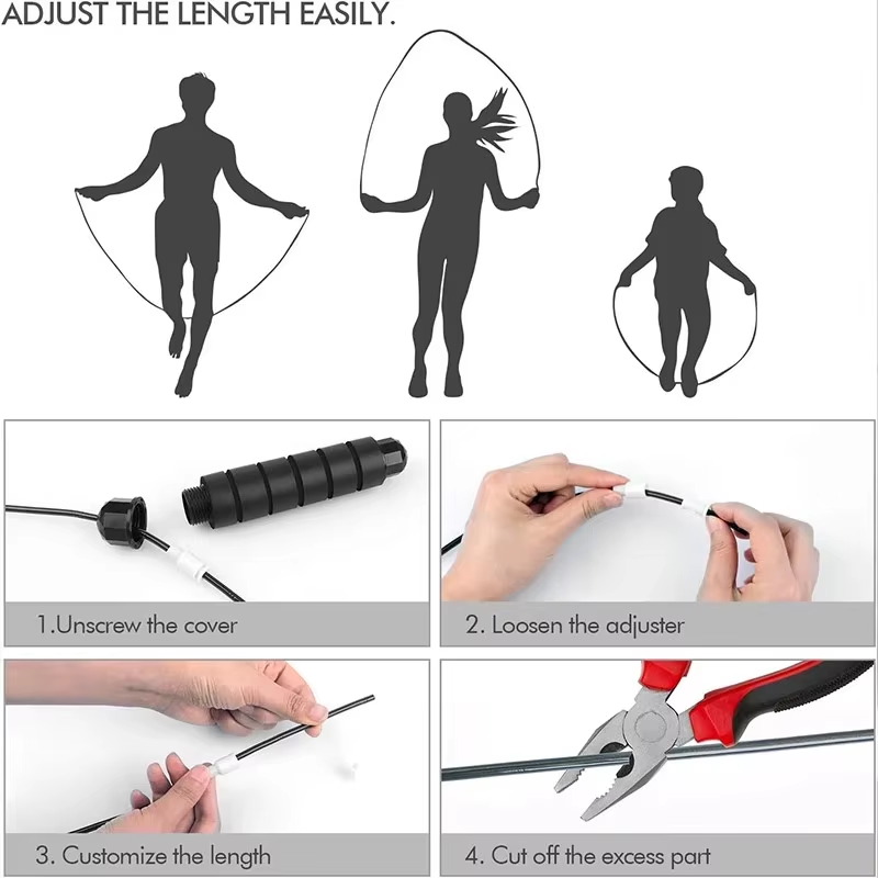La nueva cuerda para saltar, alambre de acero, ejercicio de saltar, salto ajustable, entrenamiento físico, entrenamiento, equipo deportivo para el hogar, sin enredos