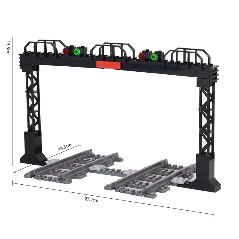 MOC City Train Building Block รถไฟทางเดินยก Rod Pedestrian Crossing ASSEMBLY ของเล่นเด็กของขวัญวันเกิด