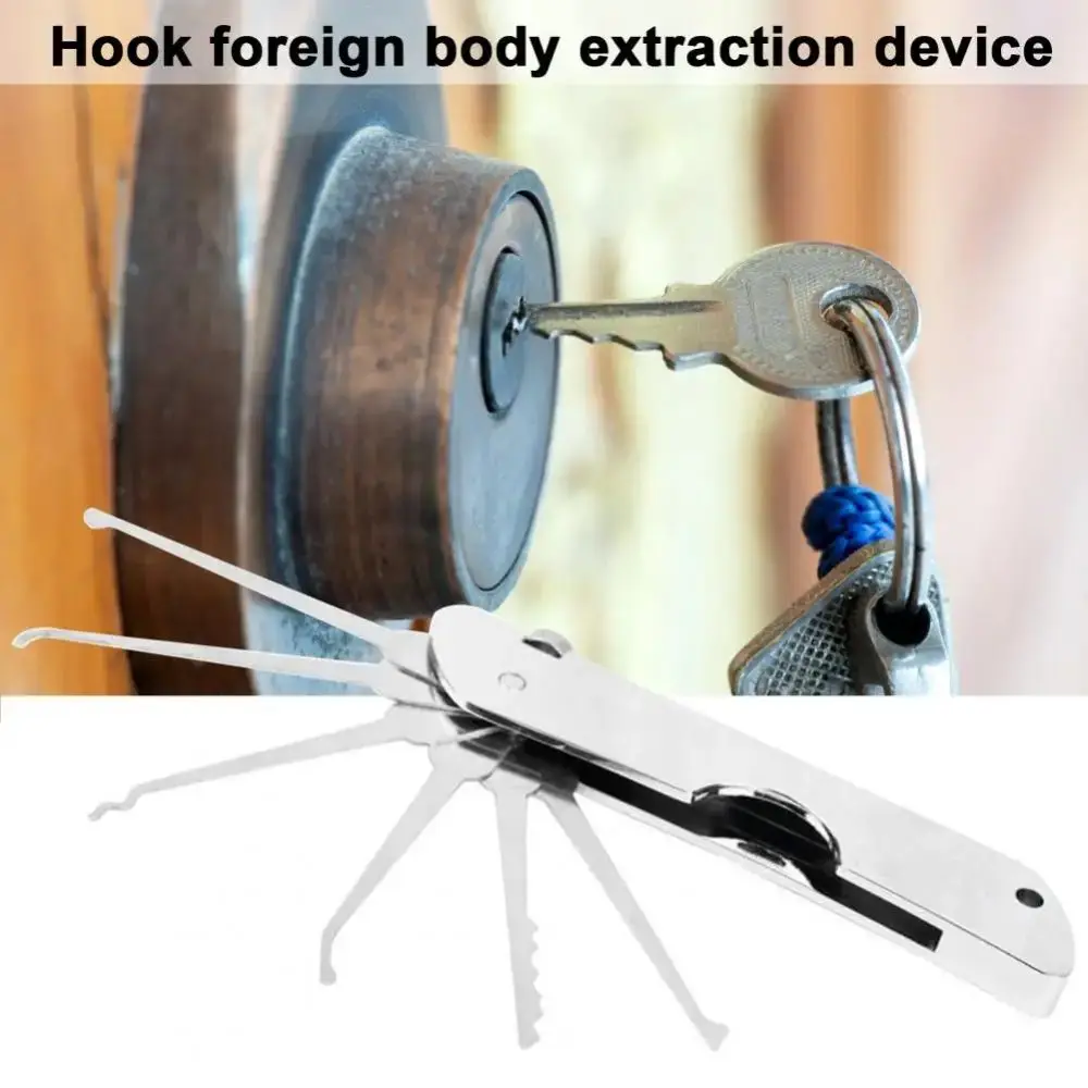 Compact Lock Picking Set Rust-resistant Key Replacement Automotive Pick Hook Professional Versatile Door Open Keys DIY