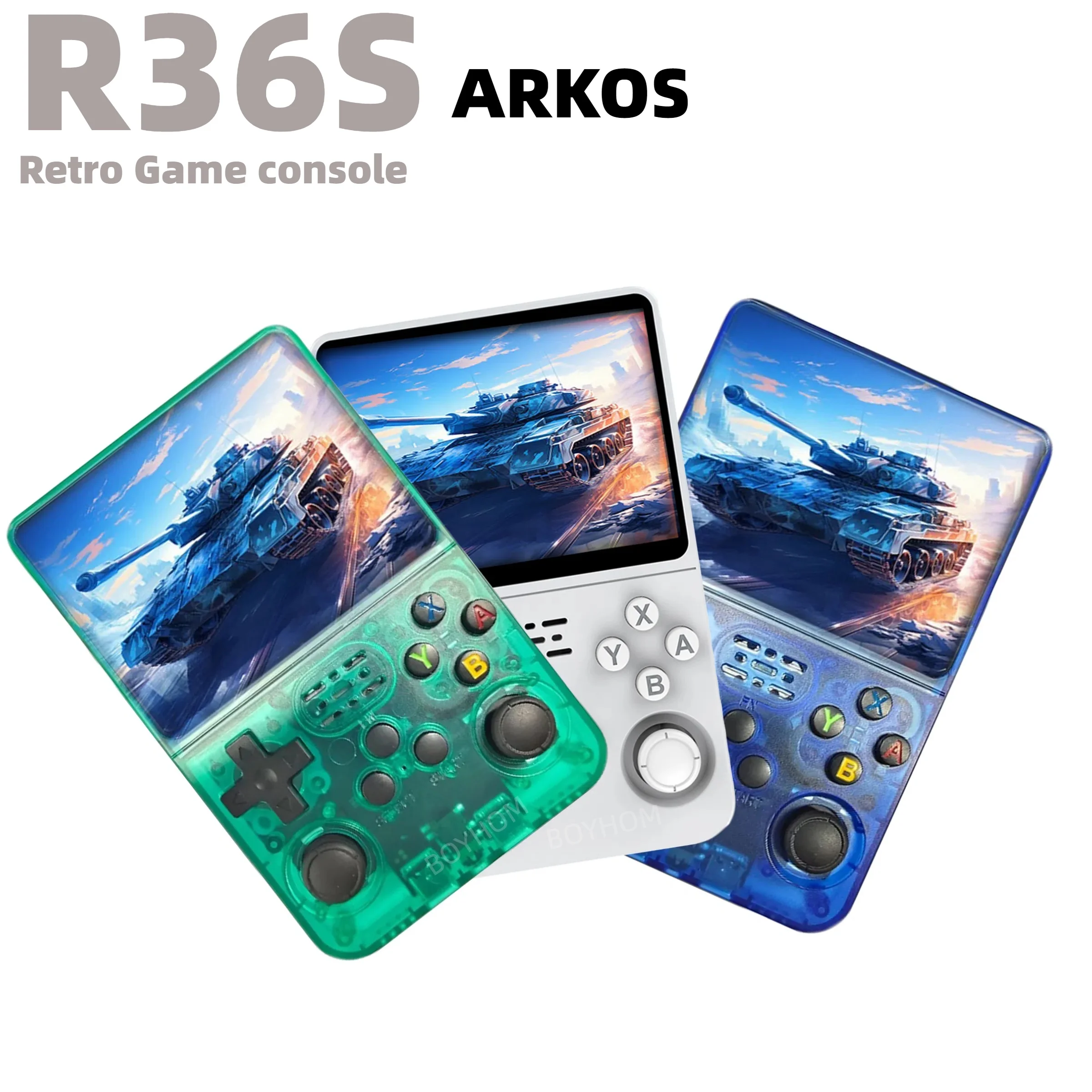 Oryginalna konsola do gier R36S Retro Handheld 3,5'' IPS Open Source Linux ARK OS Przenośny kieszonkowy odtwarzacz gier 64G 128G256GB 60K Game
