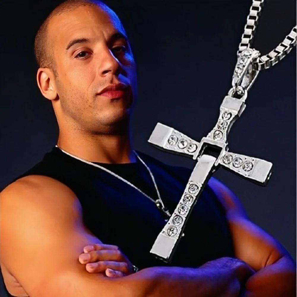 คลาสสิก Rhinestone Sliver สีจี้คริสตัล Jesus Cross สร้อยคอกิจกรรมชายของขวัญเครื่องประดับขายส่ง Dropshipping