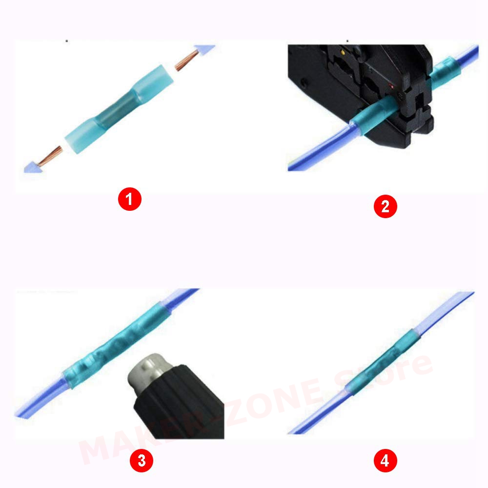 絶縁防水船舶用ワイヤー,青色/赤,16-14/22-16,100個