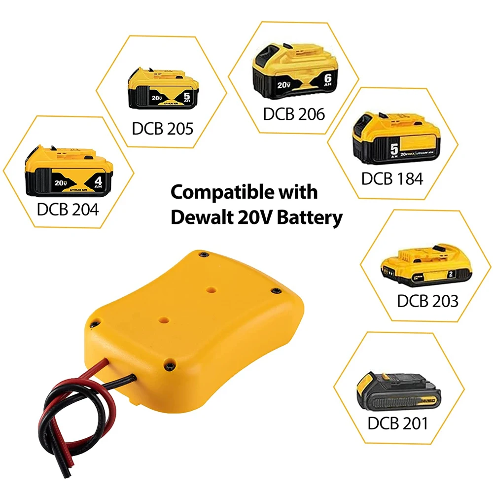 Cho Dewalt 18V/20V Max Pin Bộ Điều Hợp Dock Điện DIY Pin Chuyển Đổi Cổng Kết Nối 12AWG Nhà Dụng Cụ Điện bộ Phận Thay Thế