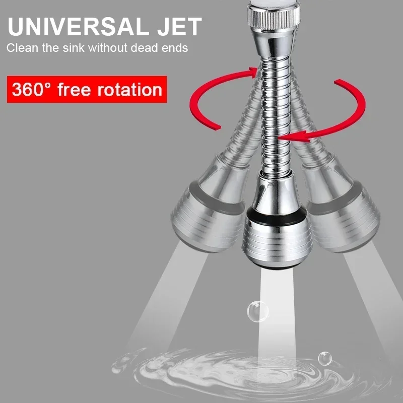 360 องศาหมุนก๊อกน้ําห้องครัวก๊อกน้ําปรับ Dual Mode Sprayer Filter Diffuser หัวฉีดประหยัดน้ําก๊อกน้ํา Connector