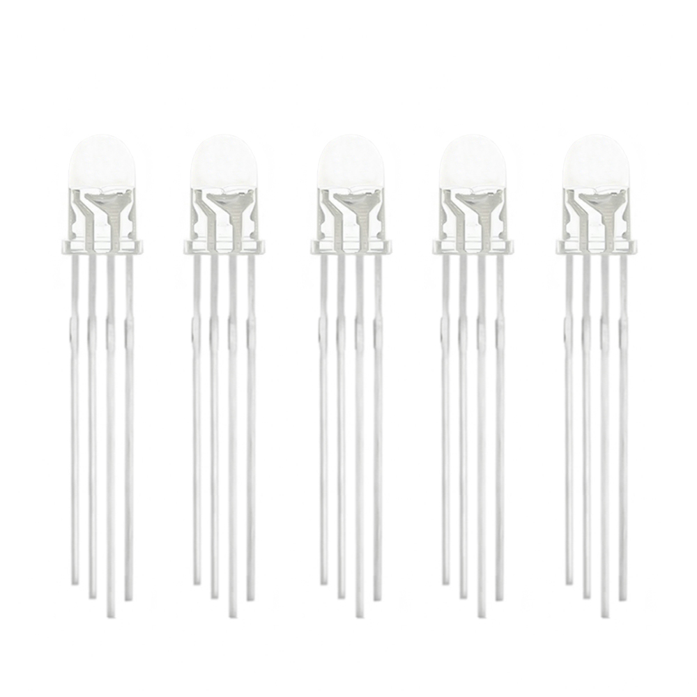 10 Cái 5Mm RGB LED Chung Cực Âm/Anode Chung Trị-Màu Sắc Đầu Phát Quang F5 RGB Khuếch Tán/trong Suốt Làm Nổi Bật Cho Arduino