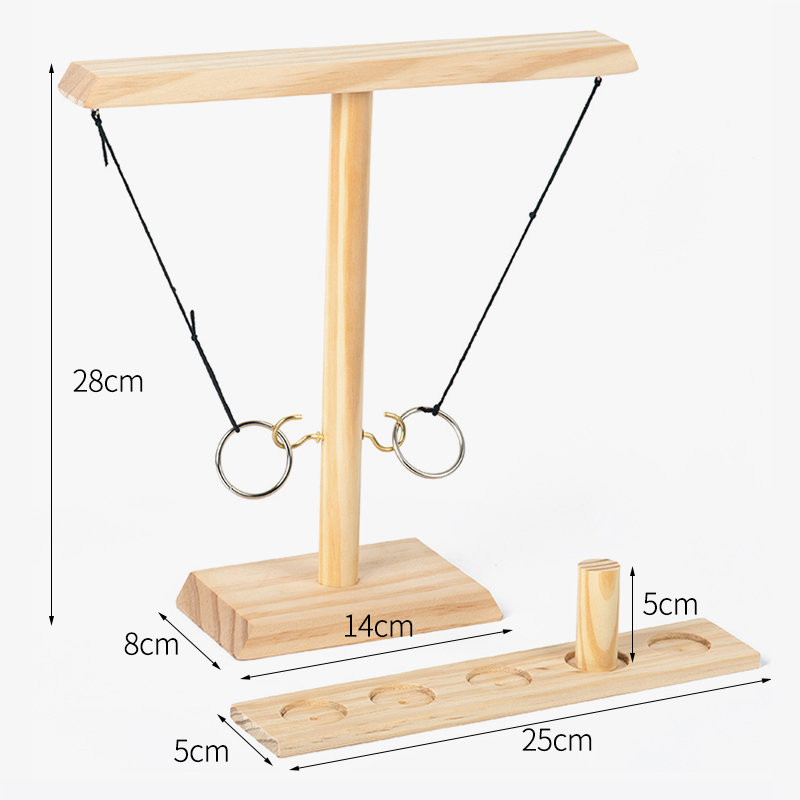 แหวน Toss เกมสําหรับผู้ใหญ่ตะขอและแหวนเกม Handmade ไม้ Toss เกมสําหรับผู้ใหญ่กลางแจ้งในร่มเกม Patio Decor YARD เกม