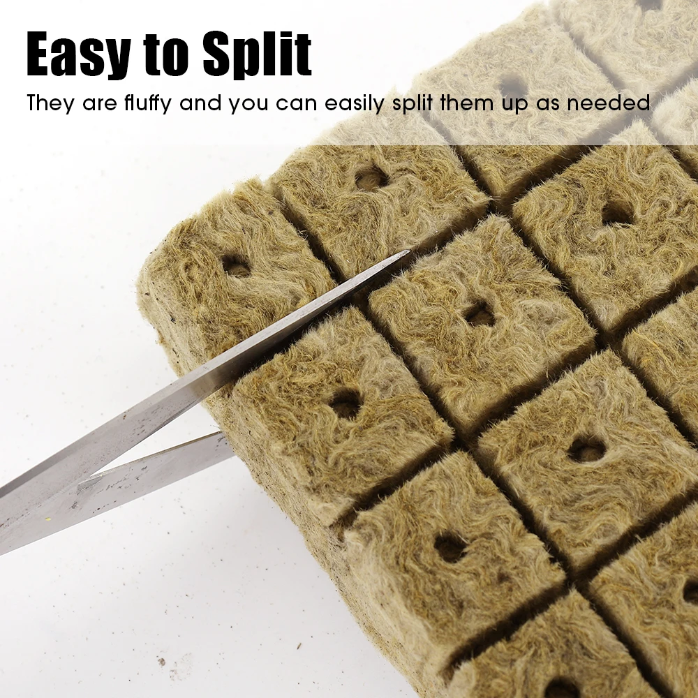 500/50x Stonewool Hydroponic Grow Media Cubes Garden Seedling Block Water Cultivation Seed Sowing Germination Culture Substrate