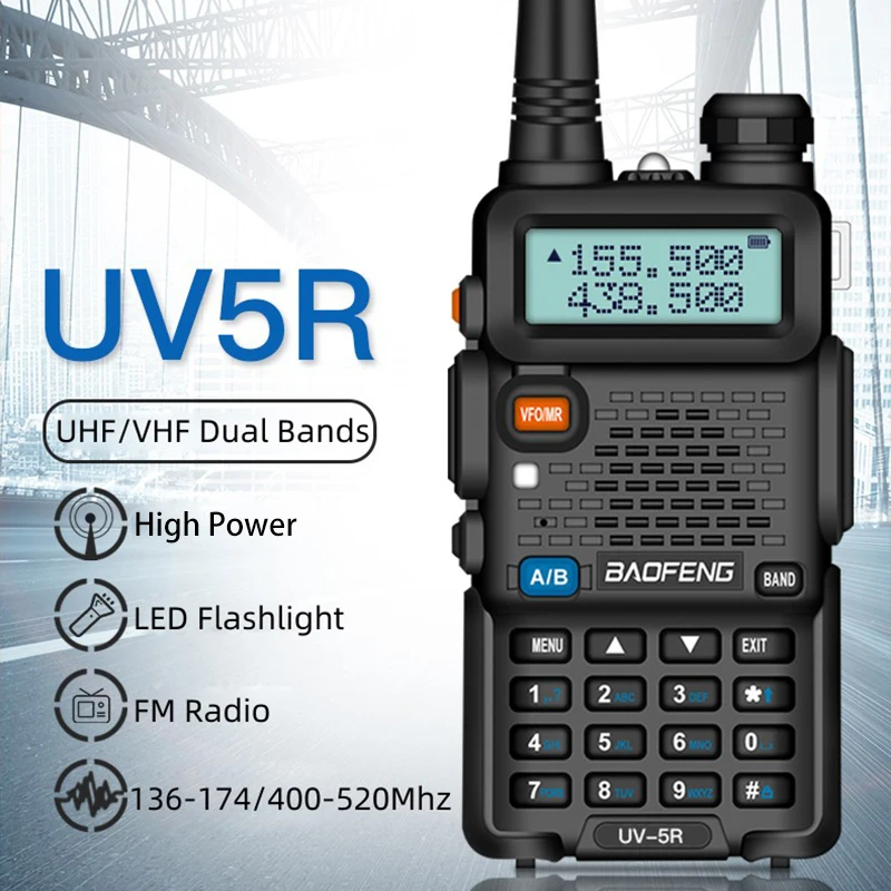 Baofeng UV 5R Walkie Talkie 5W/8W Dual Band VHF UHF Long Range Two Way Radio High Power Handheld Transceiver Przenośne radio amatorskie