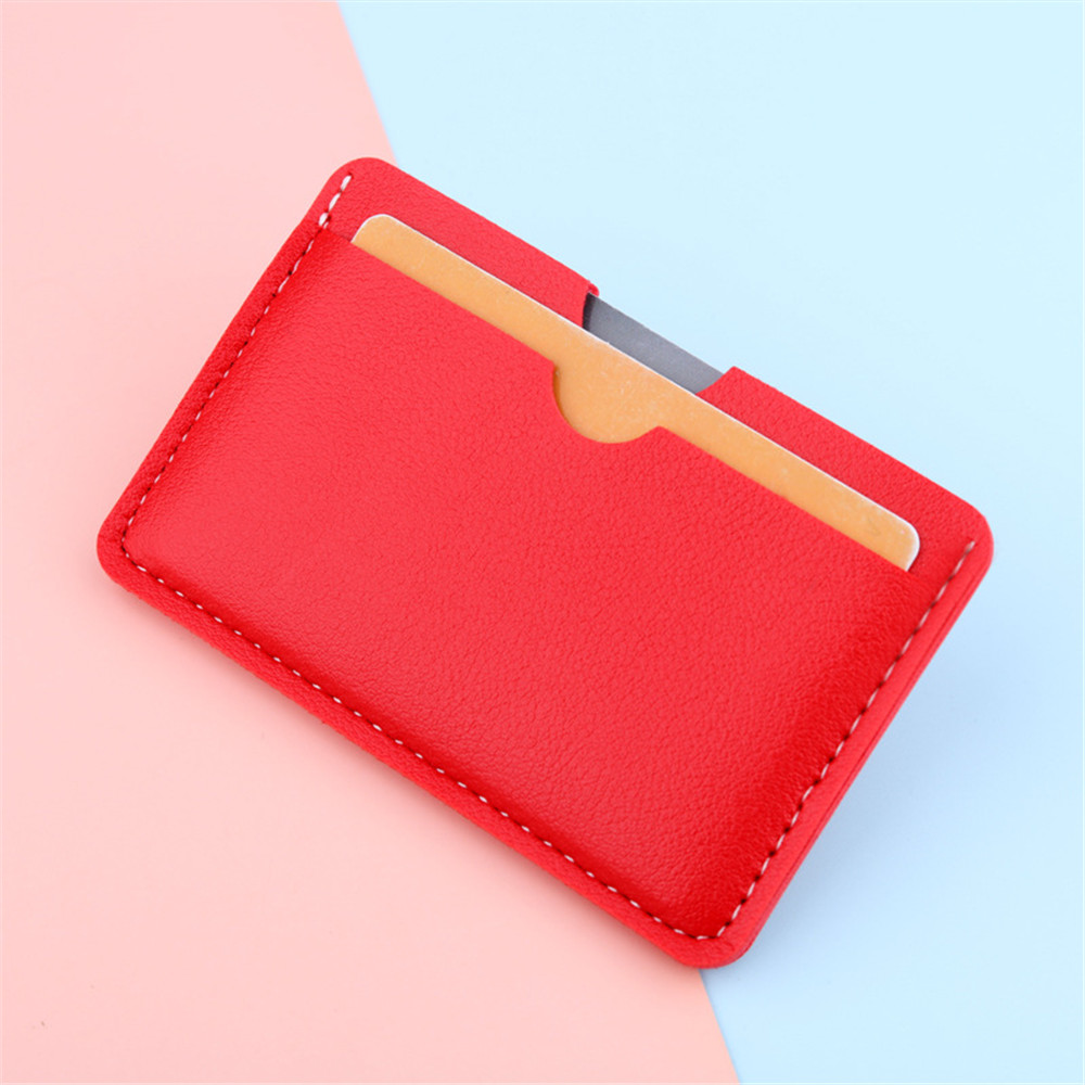 6 Kleur Mini Pu Lederen Id Kaarthouder Portemonnee Vrouwen Mannen Visitekaartje Cover Bank Credit Card Box 3 card Slot Slanke Card Case