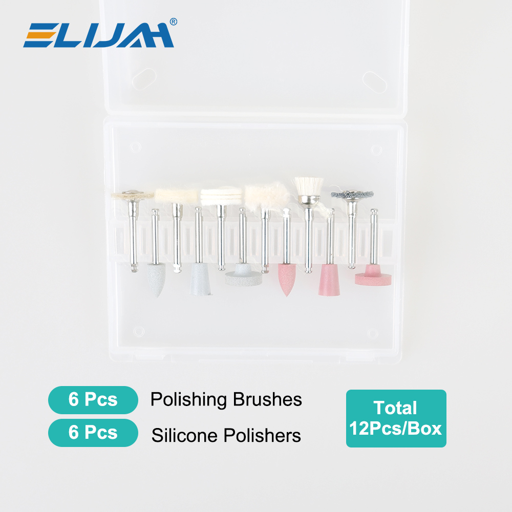 Denspay dental 12 pçs/caixa kit de polimento composto ra 2.35mm para baixa velocidade hanpiece porcelana dentes naturais polimento de unhas