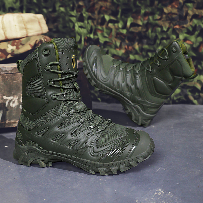 Rutschfeste Dschungel-Trainingsstiefel für Herren im Freien, vier Jahreszeiten, hohe Wanderstiefel in Übergröße, professionelle schützende Wüstenstiefel