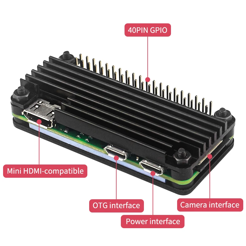 Raspberry Pi Zero 2 W Aluminum Cooler Case Armored Shell with Silicone Pad Passibe Cooling Heatsink for Pi Zero 2W W 1.3