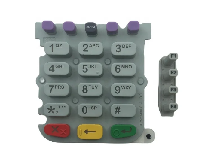 Teclado de silicona para Verifone VX520, Terminal POS 252, 001-01, teclado de goma de repuesto