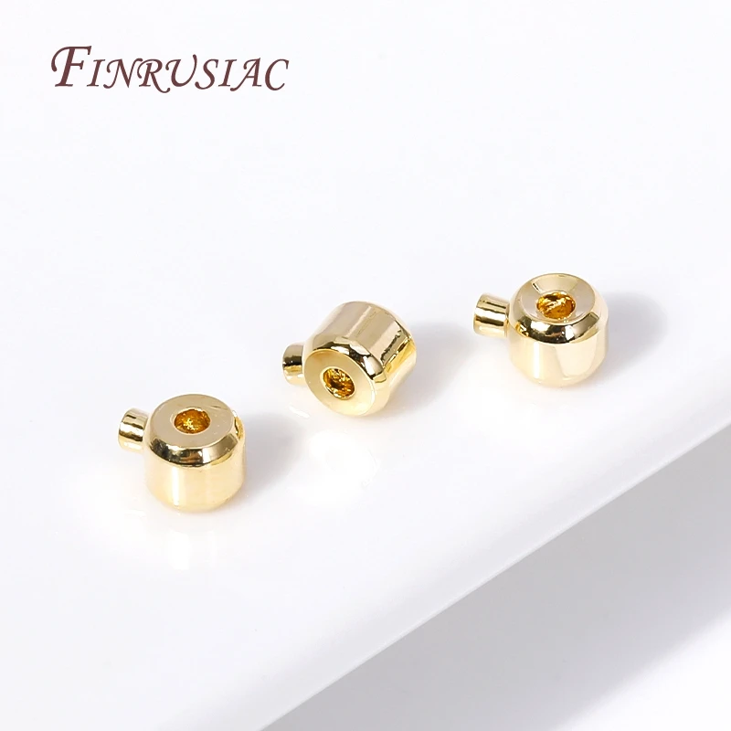 Lámparas chapadas en oro de 18 quilates para joyería, cuentas de engarce para hacer joyería DIY, accesorios de cuentas de extremo de engarzado, accesorios de pulseras DIY