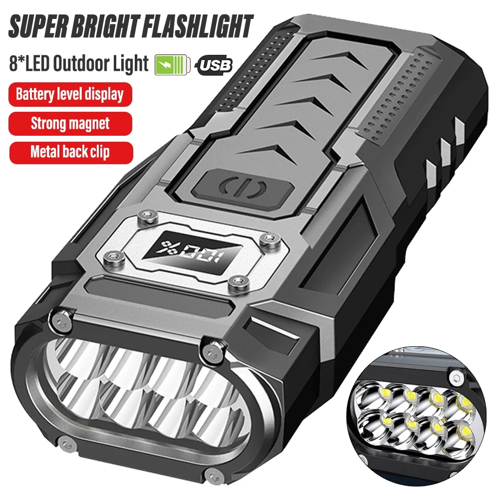 Superhelle LED-Taschenlampe, wiederaufladbare Taschenlampe, tragbare Arbeitsleuchte, Outdoor-Campingleuchte mit hoher Helligkeit, COB-Seitenlicht