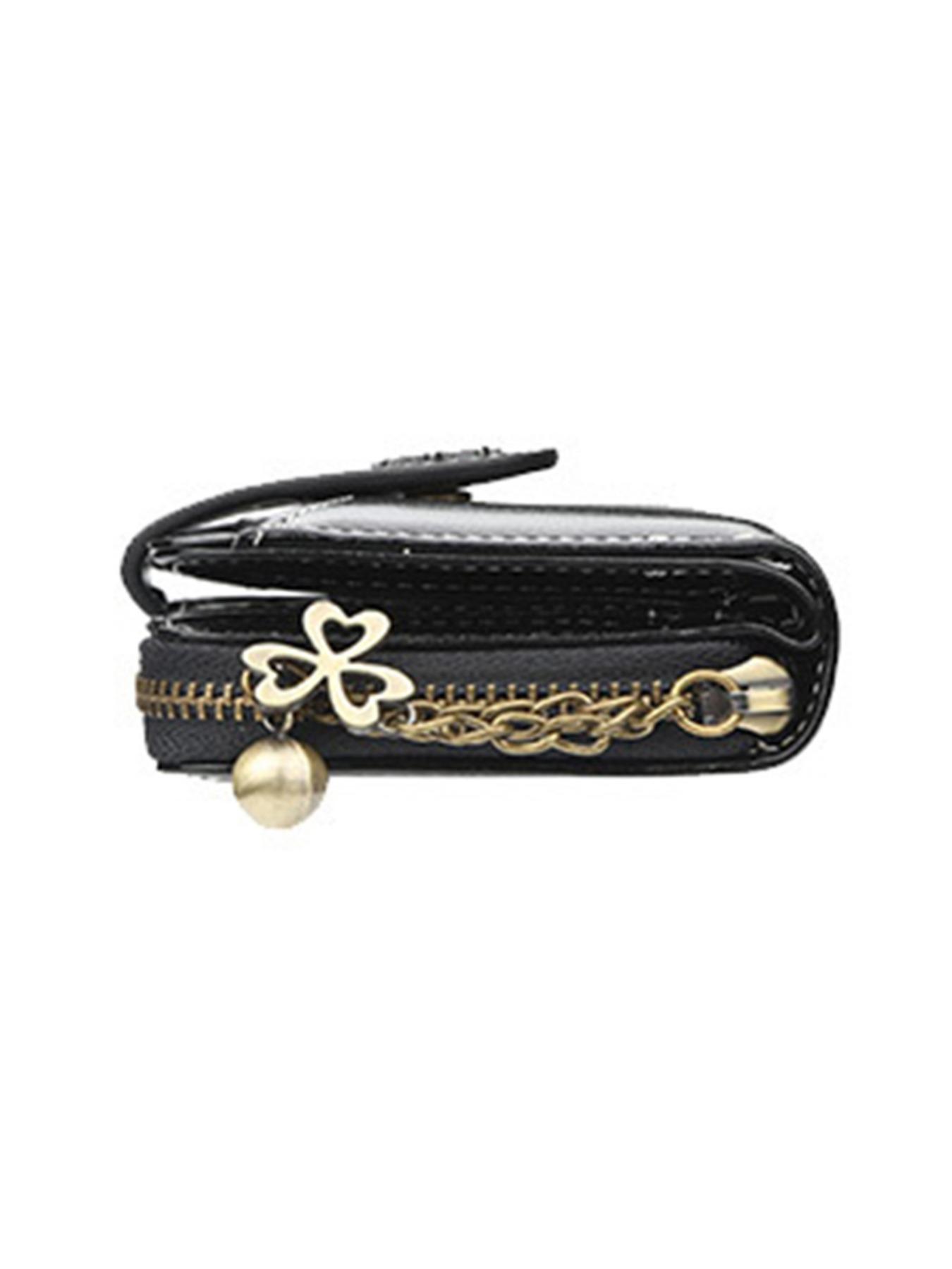 Carteira curta feminina com fivela de moda europeia e americana com zíper e bolsa de moedas