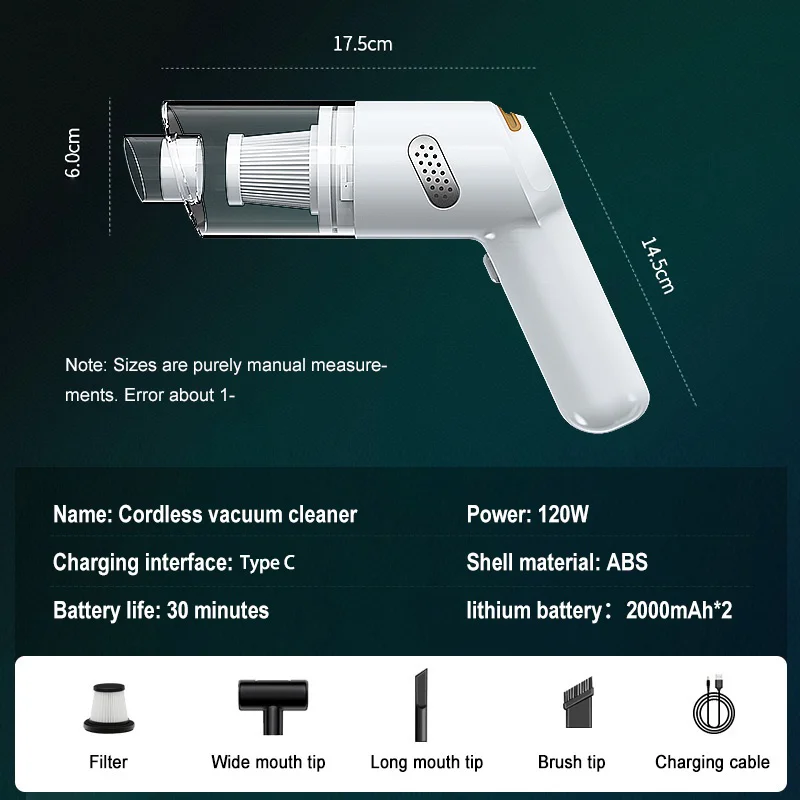 15000Pa Wireless Mini Vacuum Cleaner Handheld Large Suction Car Vacuum Cleaner For Home Car Vacuum Cleaner Pet Hair Absorber