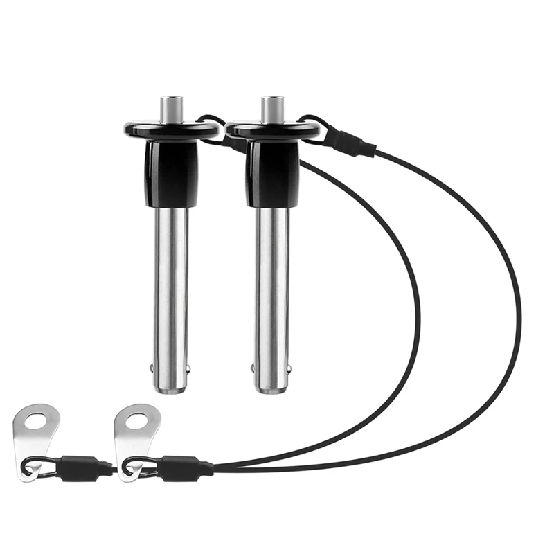 AFBC 2er-Pack Schnellverschlussstift aus Edelstahl 304, Kugelsicherungsstift mit Druckknopf, runder Griff, Lanyard, Nutzlänge 30 mm
