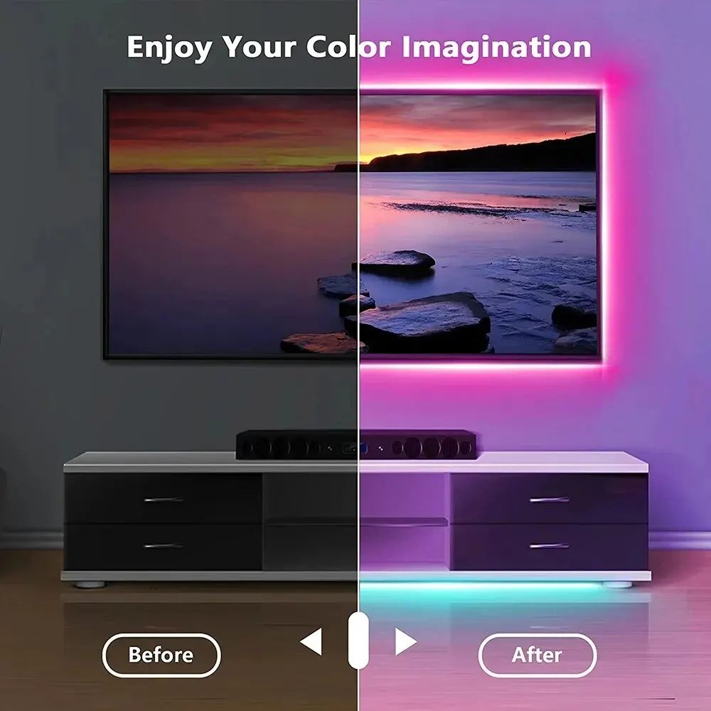 Klebeband Bluetooth USB LED Streifen Licht 5050 SMD 5V USB RGB Lichter Flexible LED Lampe Band Band RGB Selbstklebende TV Desktop Diode