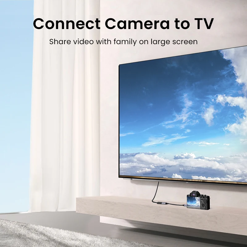 UGREEN-adaptador Micro HDMI Compatible con HDMI, 4K/60Hz, 3D, para GoPro Hero 7, Raspberry Pi 4, Sony, Nikon, Cable trenzado 4K