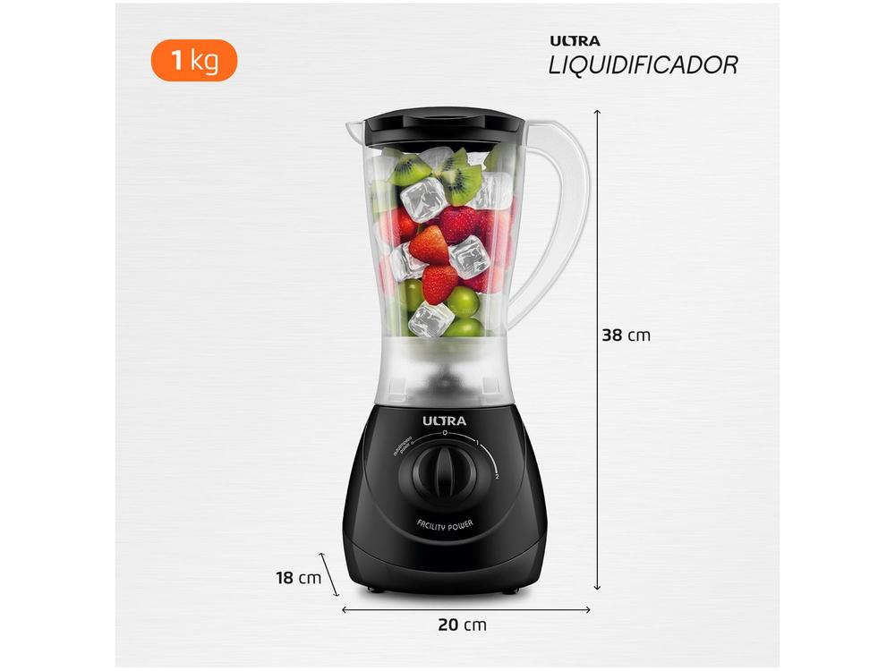 Liquidificador Mondial Ultra Facility Power 2 Velocidades 550W Preto - 110V