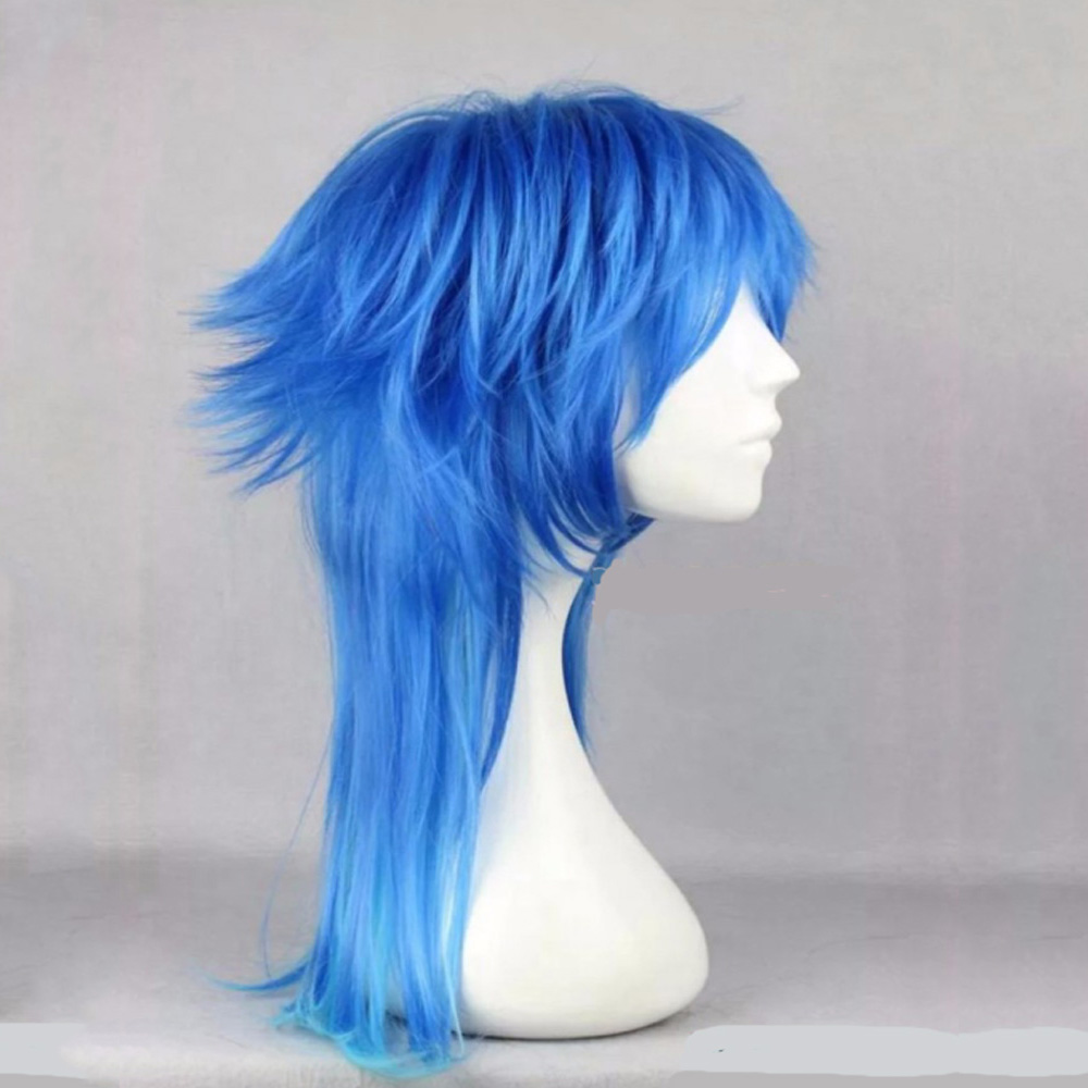 Dmmdセラガキaobaコスプレウィッグ、2トーンの青いオンブル合成毛、技術的なジャンボ、コスチュームパーティー