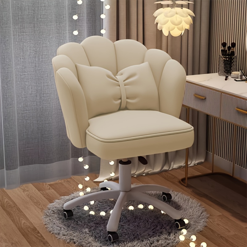Velvet Swivel Chair with Adjustable Height & Lumbar Pillow – Computer Chair for Home Office Study & Bedroom|Makeup Vanity Chair