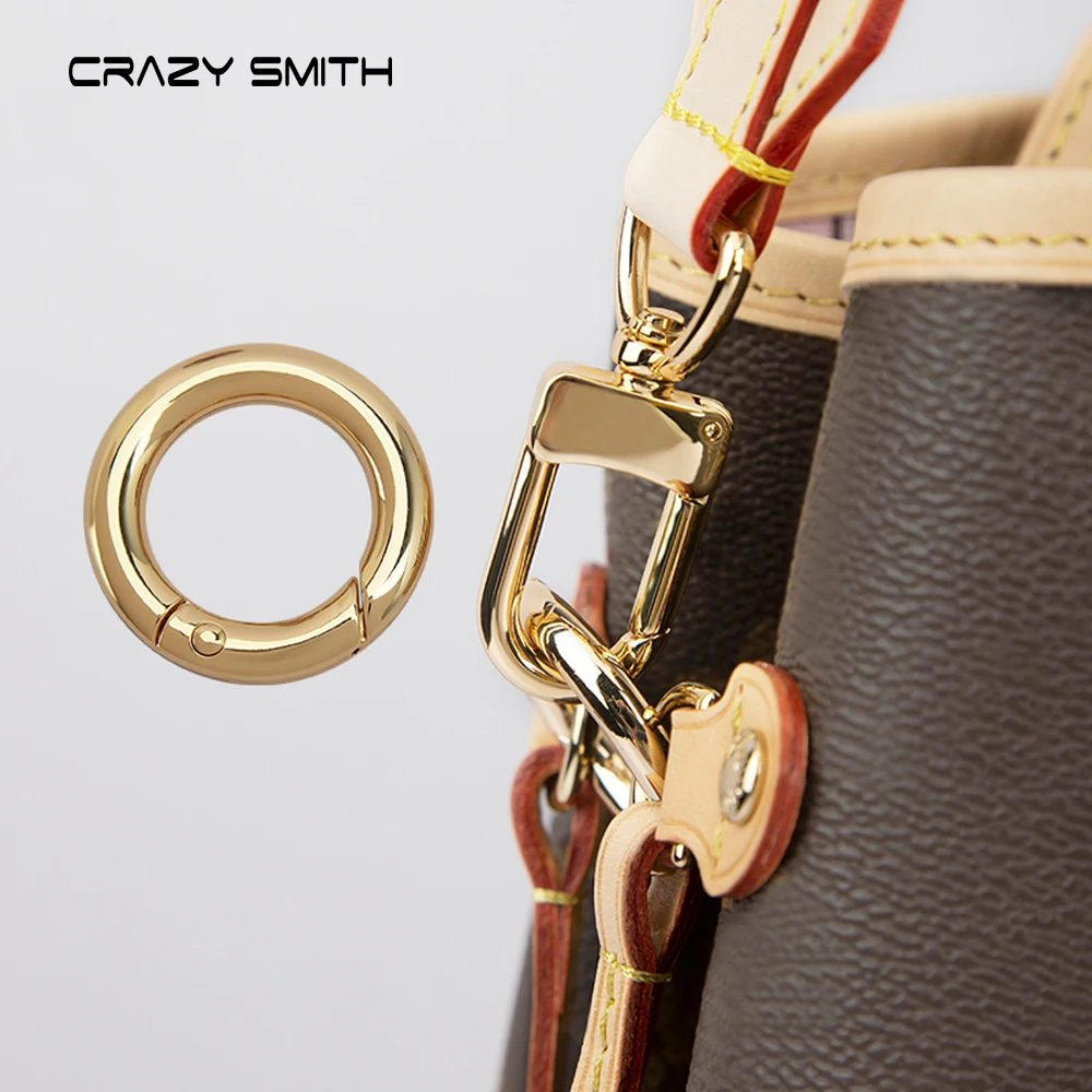 CRAZYSMITH O Ring Round Carabiner for Keychain Fob Clasp Connector Ring for Keychain Clip Strap Buckle Snap Hook Bag Accessories