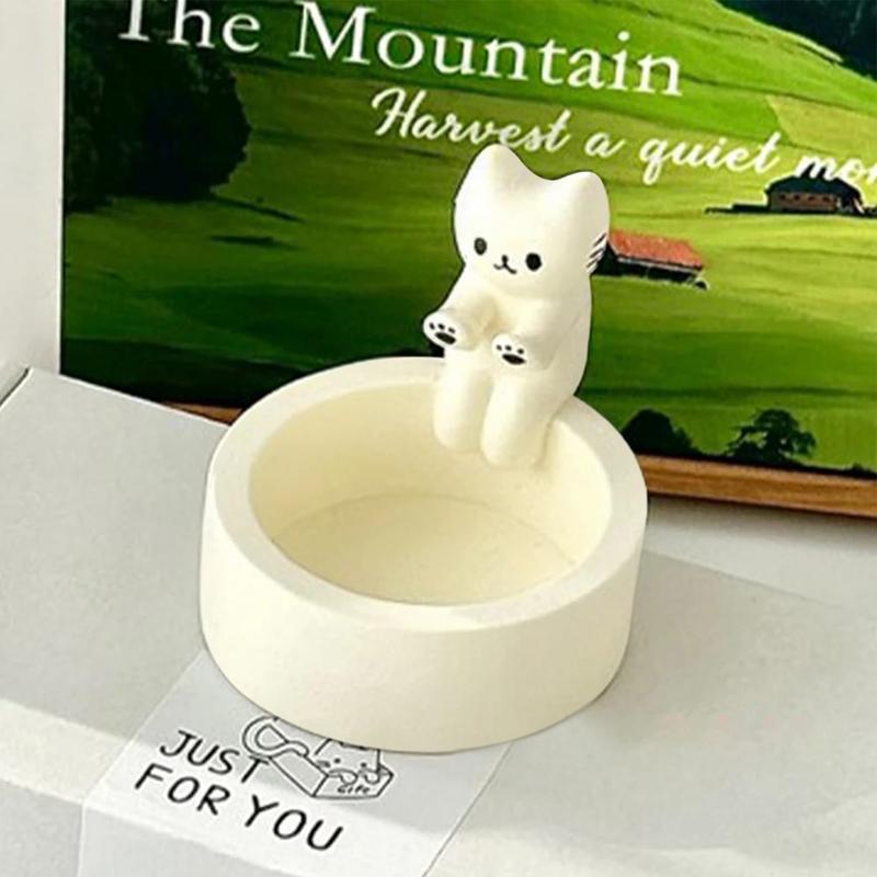 Kitten Candle Holder Warming Its Paws Cute Scented Light Holder Cute Grilled Cat Aromatherapy Candle Holder Desktop Ornaments