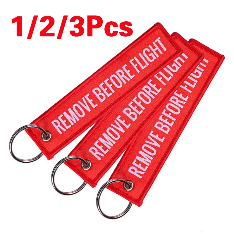 1/2/3 Uds. Llavero tejido para quitar antes del vuelo etiqueta especial para equipaje llaveros de cadena roja para regalos de aviación