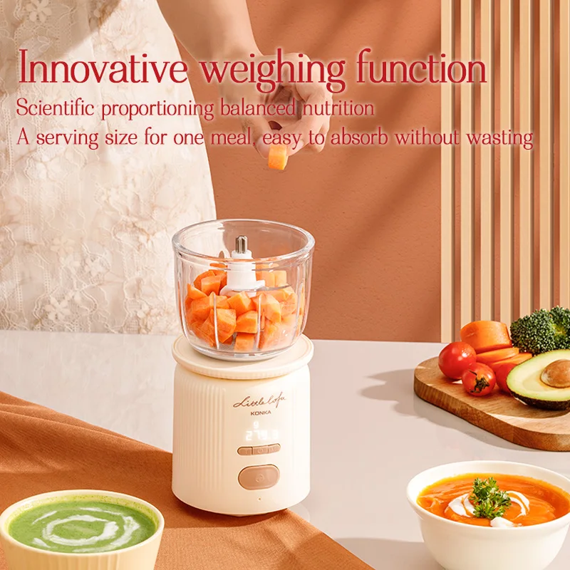 KONKA-báscula picadora Digital portátil, licuadora de salsa, carga USB, procesador de alimentos para bebés, Mini picadora