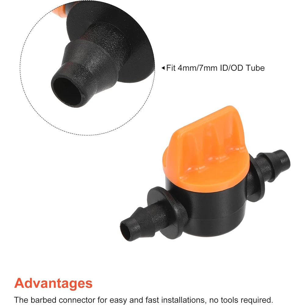 20Pcs Hose Valve Garden Tap Connectors for Drip Irrigation System, 4/7mm Water Flow Control Fittings