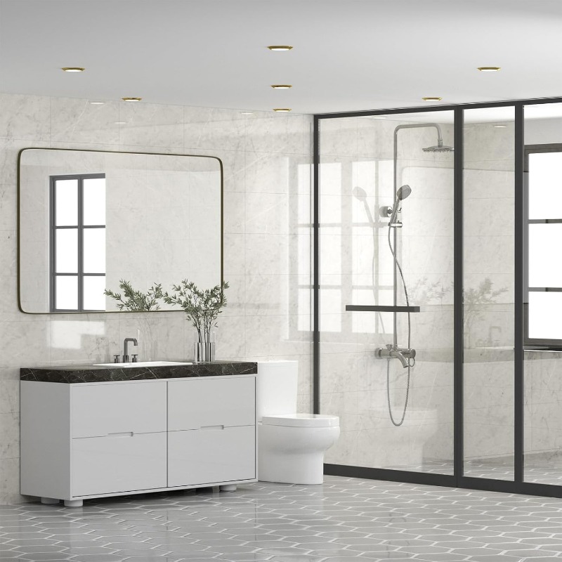 Shower Wall Panels, 23.6" x 11.8" Peel and Stick Backsplash Vinyl Faux Marble Shower Tile for Bathroom and Kitchen Wall (12pc)