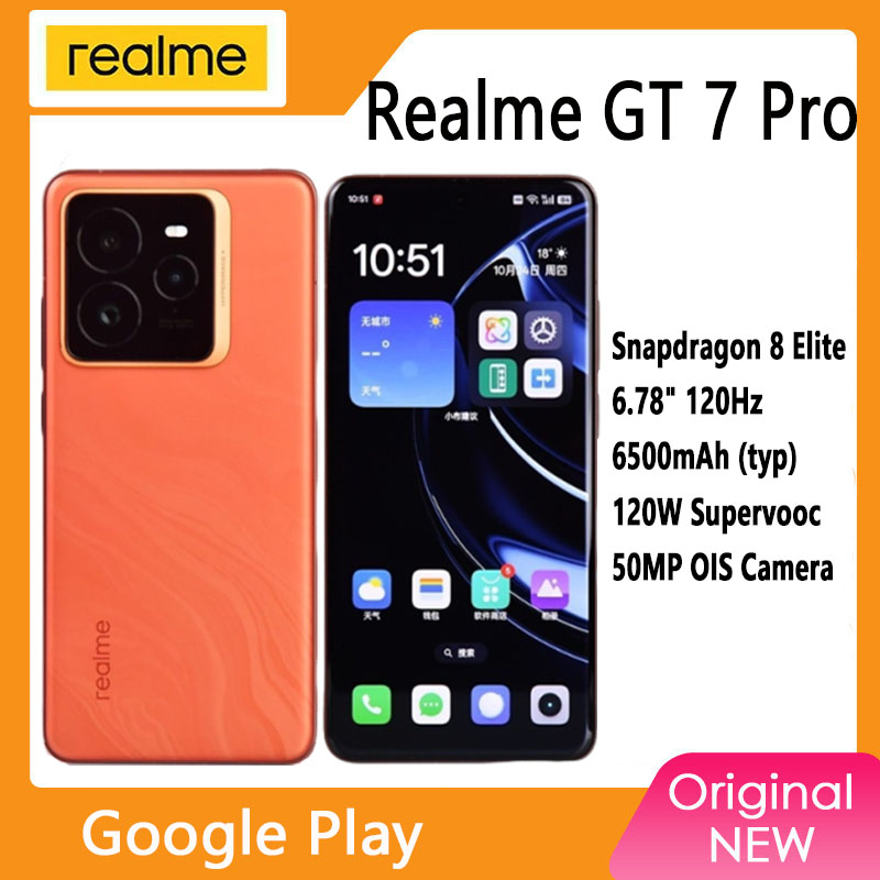 Versión China Realme GT 7 Pro 50MP IMX906 OIS 6500mAh 120W Supervooc Snapdragon 8 Elite 6,78 pulgadas AMOLED 120Hz IP68 69 NFC