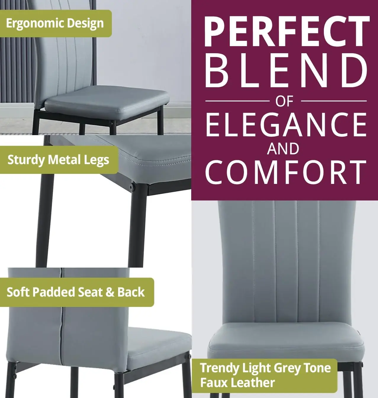 Furniture Cullompton Small Round Dining Table and Chairs Set 2, Wooden Dining Table with Oak Effect Top and Grey Faux