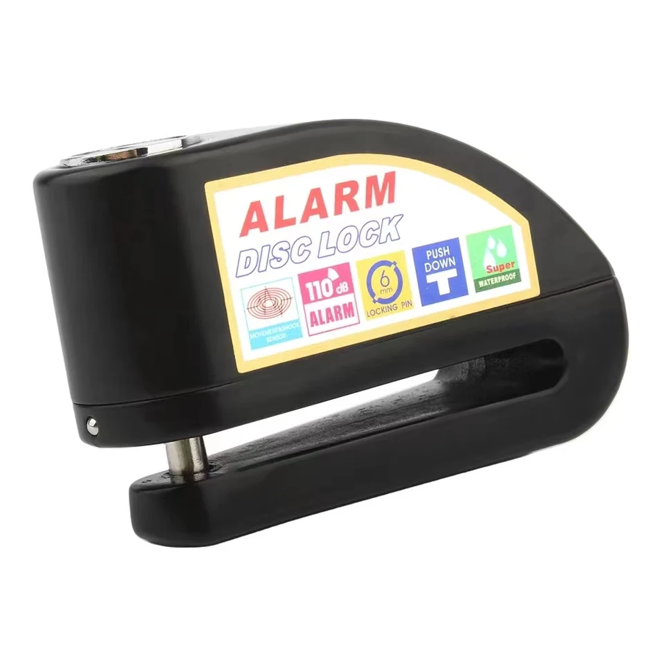 Motorcycle Bicycle Lock Alarm Safety Protection Padlock Disc Aluminum Alloy Anti-Theft Reminder Rope Lock Bag Motorcycle Accesso