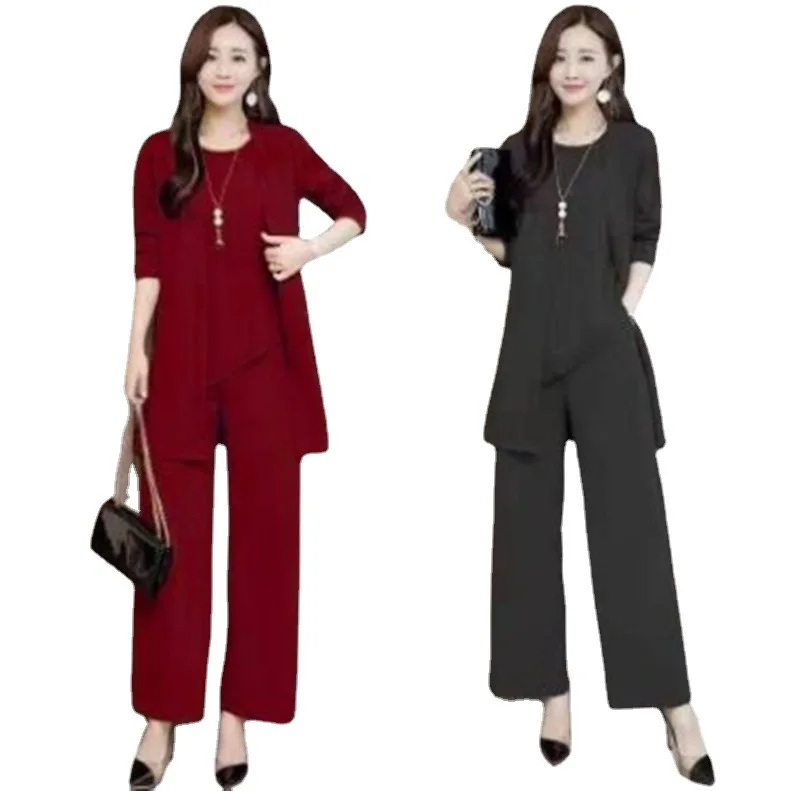 ผู้หญิงแฟชั่นสไตล์กว้าง Lady Slimming แฟชั่น Plus ขนาดผู้หญิงสามชุด