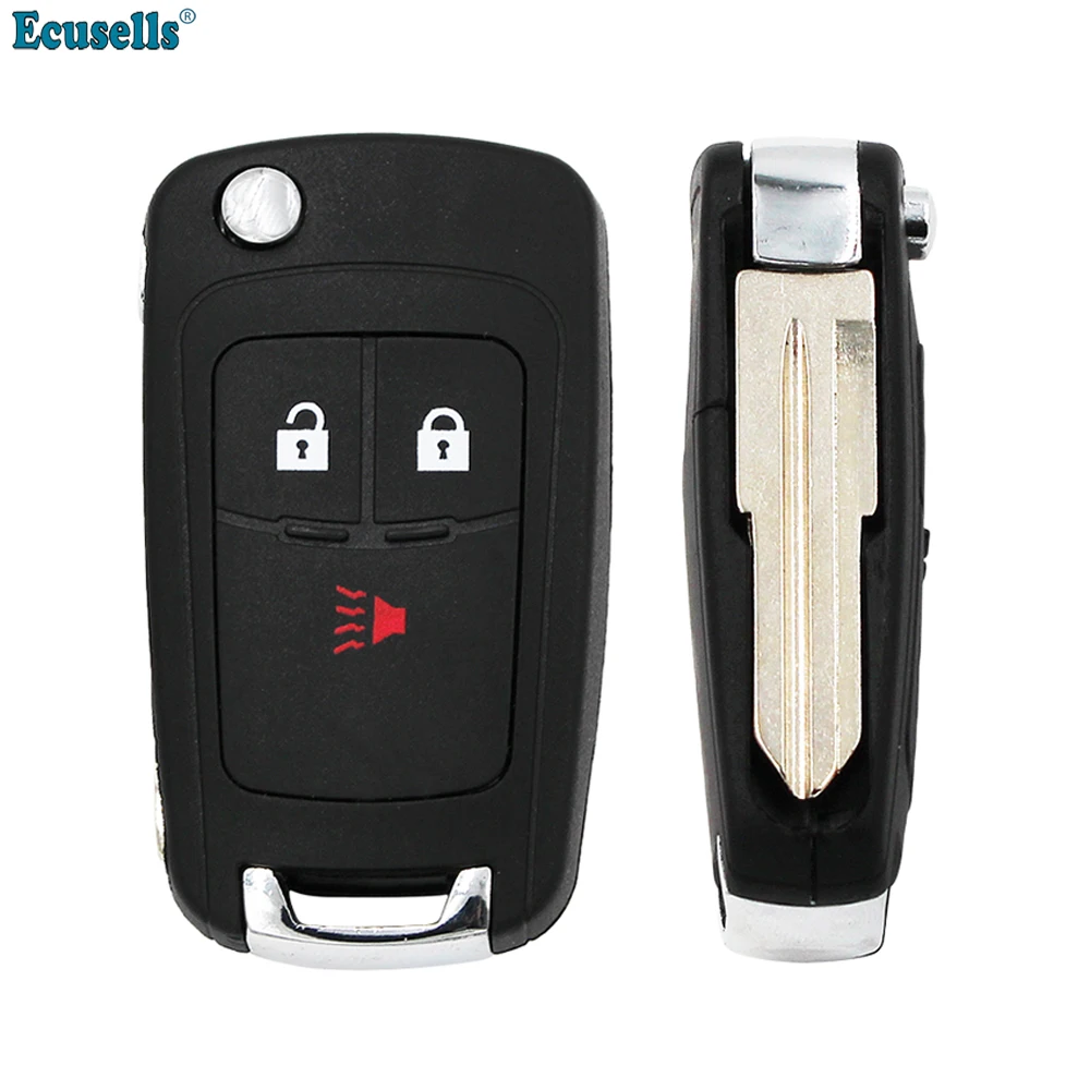 Ecusells 3 botones Flip Key Shell funda Fob para Chevrolet Spark 2012-2016