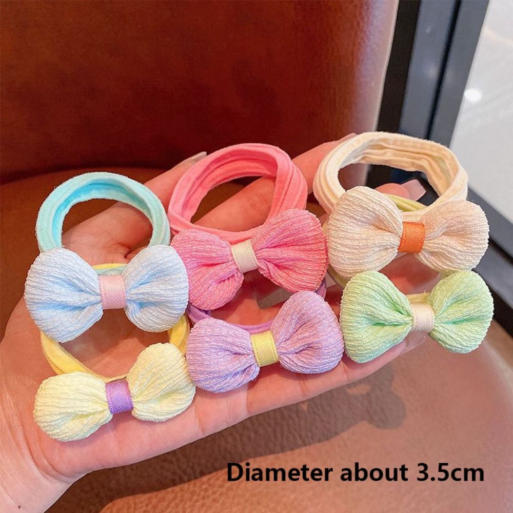Anillo elástico para el pelo de princesa para niños, banda para el pelo, lazo, 6 piezas, de alto valor, coreano, bonito, accesorio para el cabello