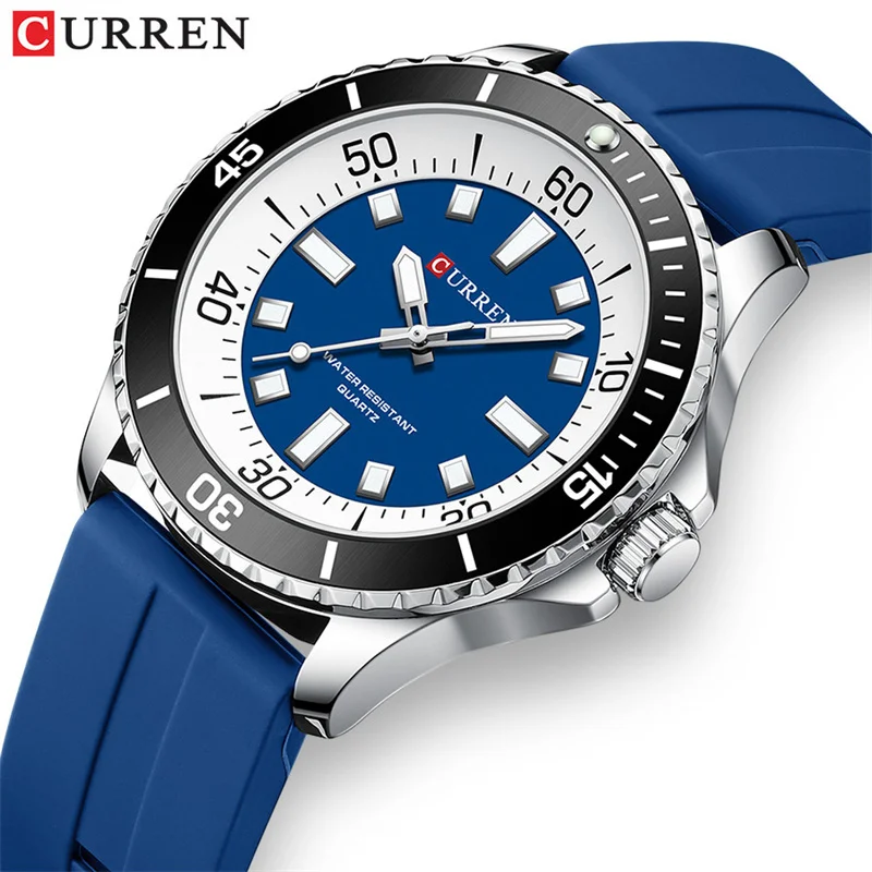 Reloj Curren 8448 para hombre, reloj de pulsera de cuarzo de lujo alta gama, reloj deportivo Simple resistente al agua para hombre, reloj luminoso