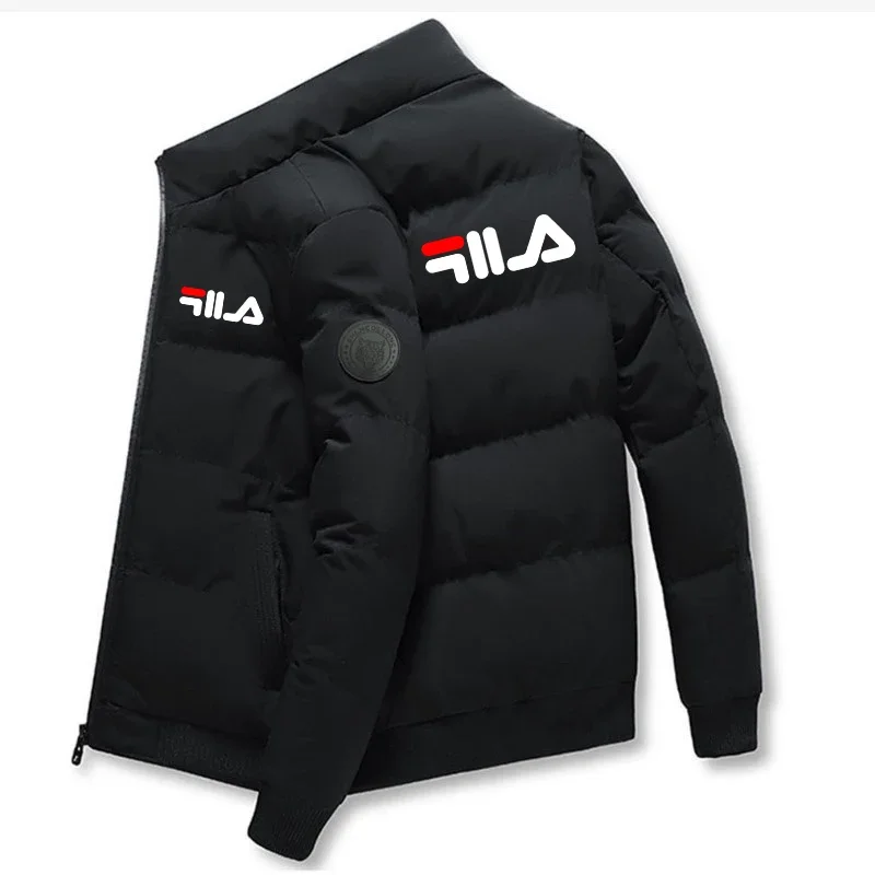 Veste courte d'automne/hiver pour hommes, veste rembourrée en coton pour hommes, à la mode, décontractée, col montant, fermeture éclair, nouvelle collection 2025